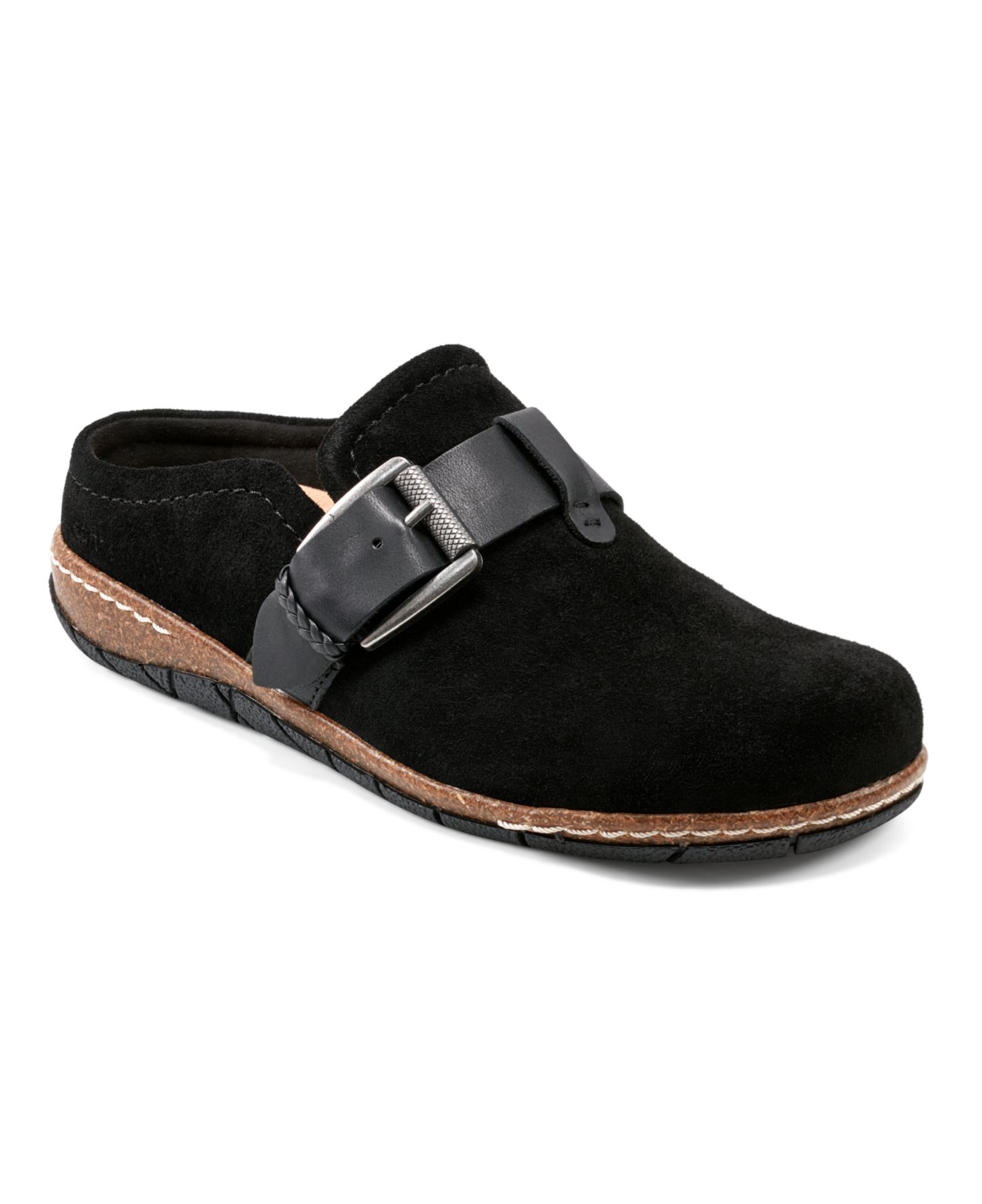 Женские сабо Earth Eras Lightweight Slip-On, цвет: Чёрный замшевый — фото 1