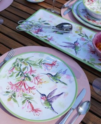 Hummingbirds Melamine Dinner Plates, Set of 6