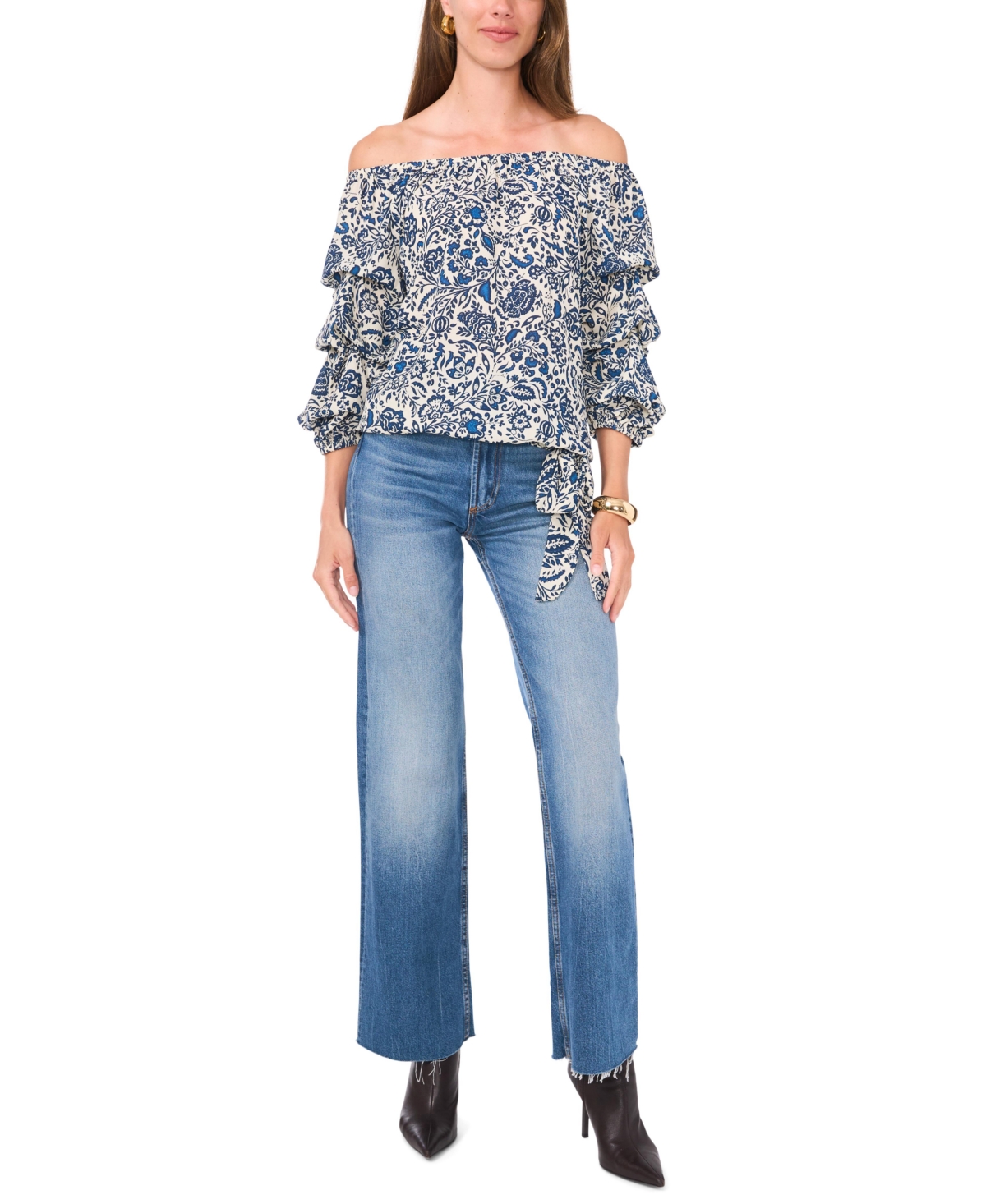 Vince Camuto Women's Off-The-Shoulder Floral-Print Top