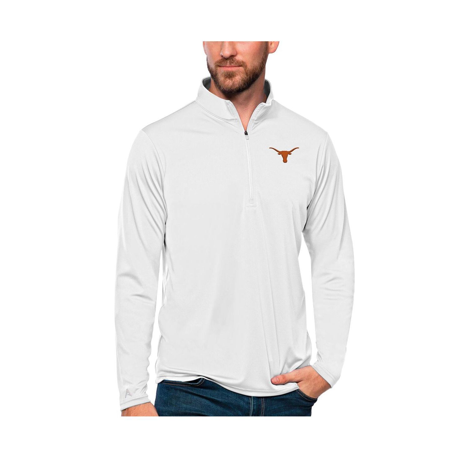 Men's White Texas Longhorns Tribute Quarter-Zip Top