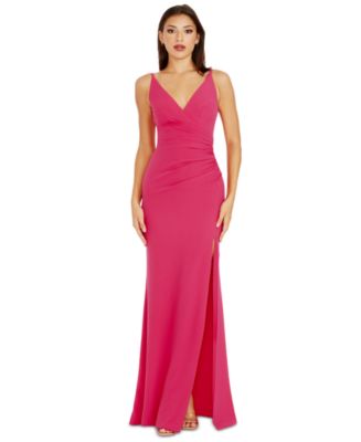 open lace back dress Dress The Population Jordan Side Ruched Gown - Sky Multi main image 1