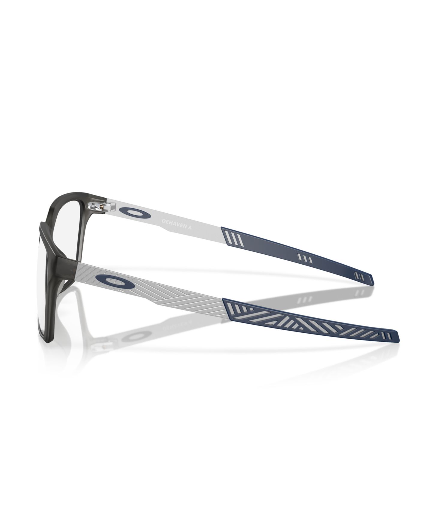 Мужские очки Celine Oakley Man Rectangle Plastic OX8180F Dehaven (Low Bridge Fit) Eyeglasses, цвет: Атласный серый дымчатый — фото 3