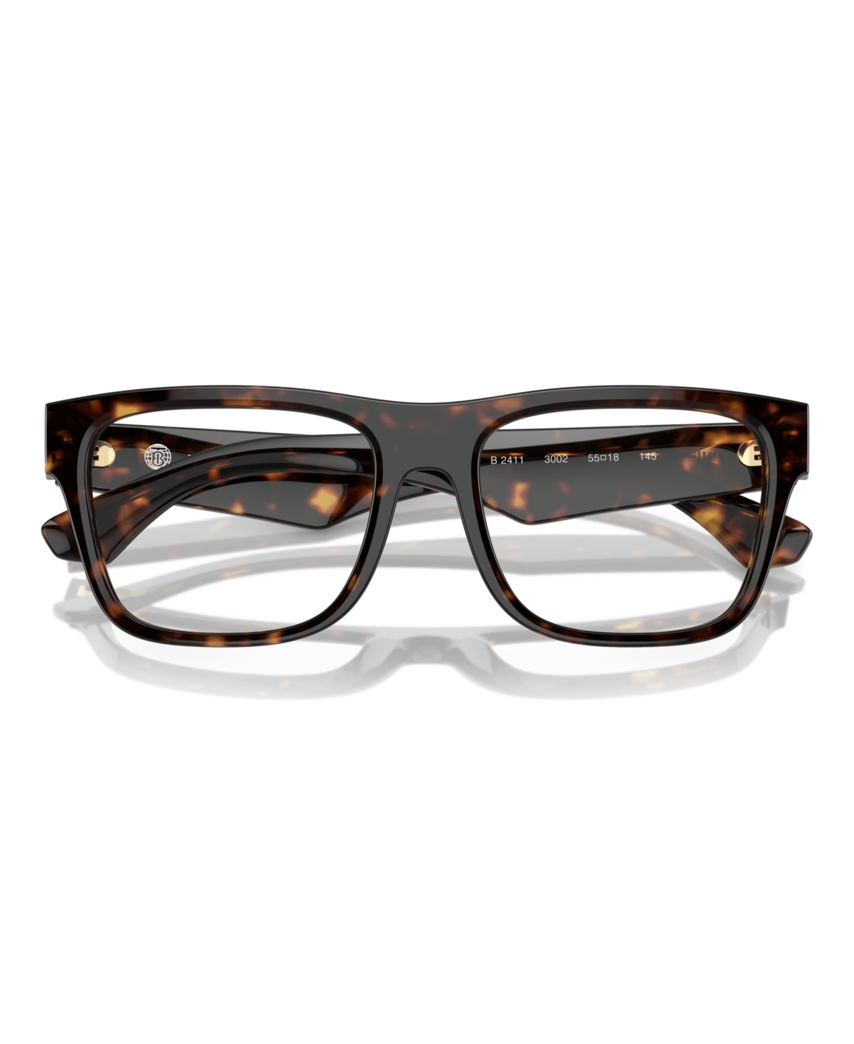 Burberry Men's Eyeglasses, Be2411 In Top Black On Vintage-like Check