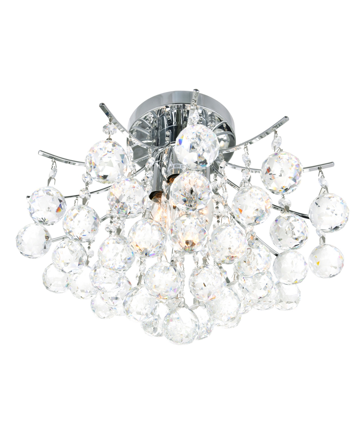 Cwi Lighting Princess 4 Light Flush Mount In Chrome