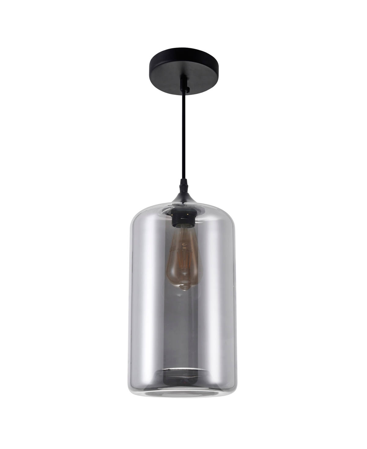 Cwi Lighting Glass 1 Light Down Mini Pendant In Black