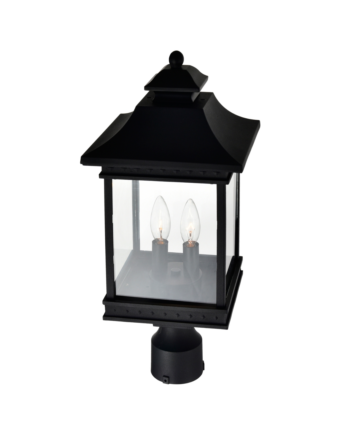 Cwi Lighting Cleveland 2 Light Black Outdoor Lantern Head In Black