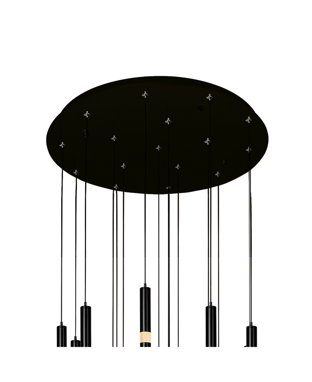 Cwi Lighting Flute 16 Light Led Chandelier In Black