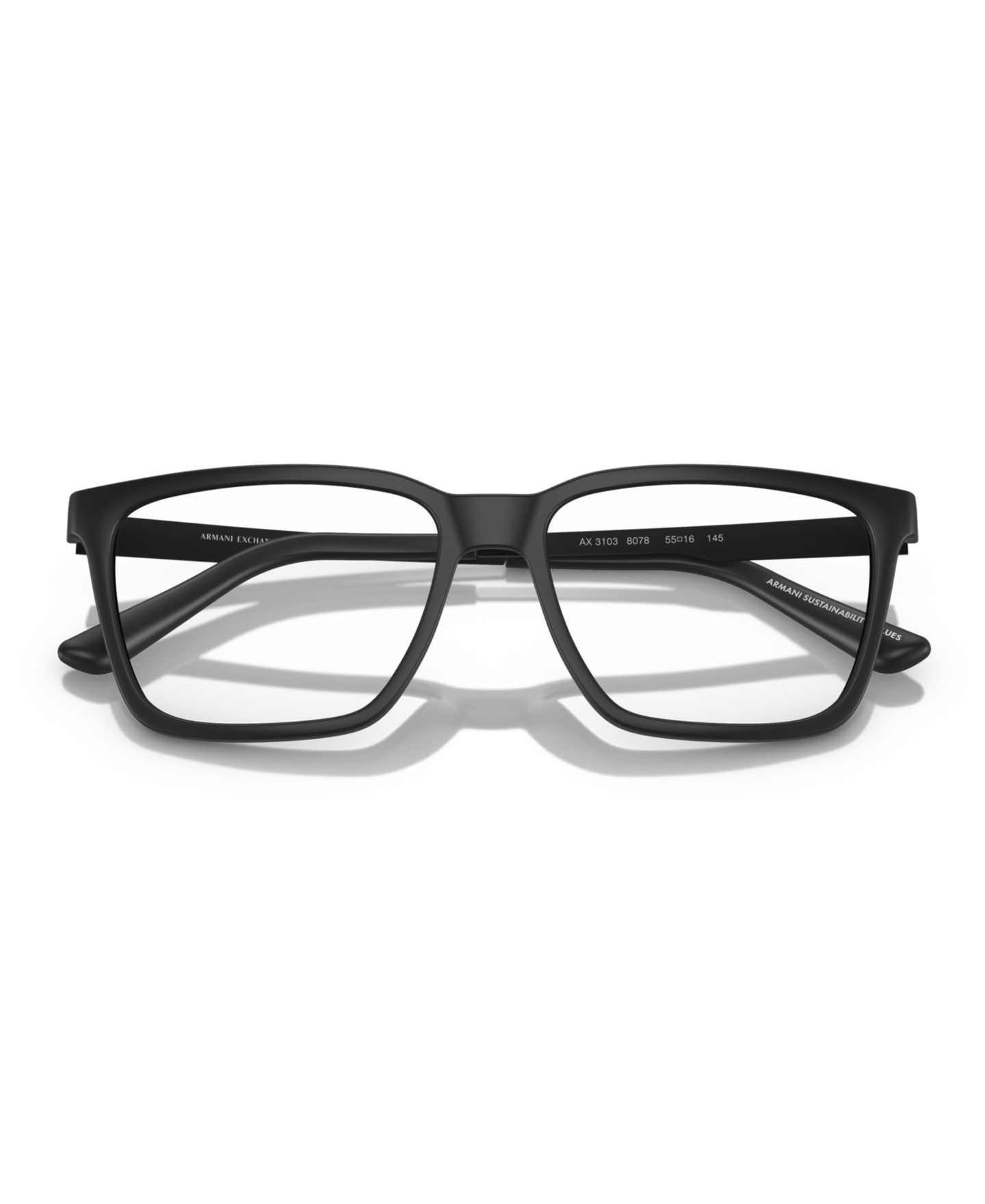 Мужские очки Armani Exchange Man Rectangle Plastic AX3103 Eyeglasses, цвет: Матовый чёрный — фото 5