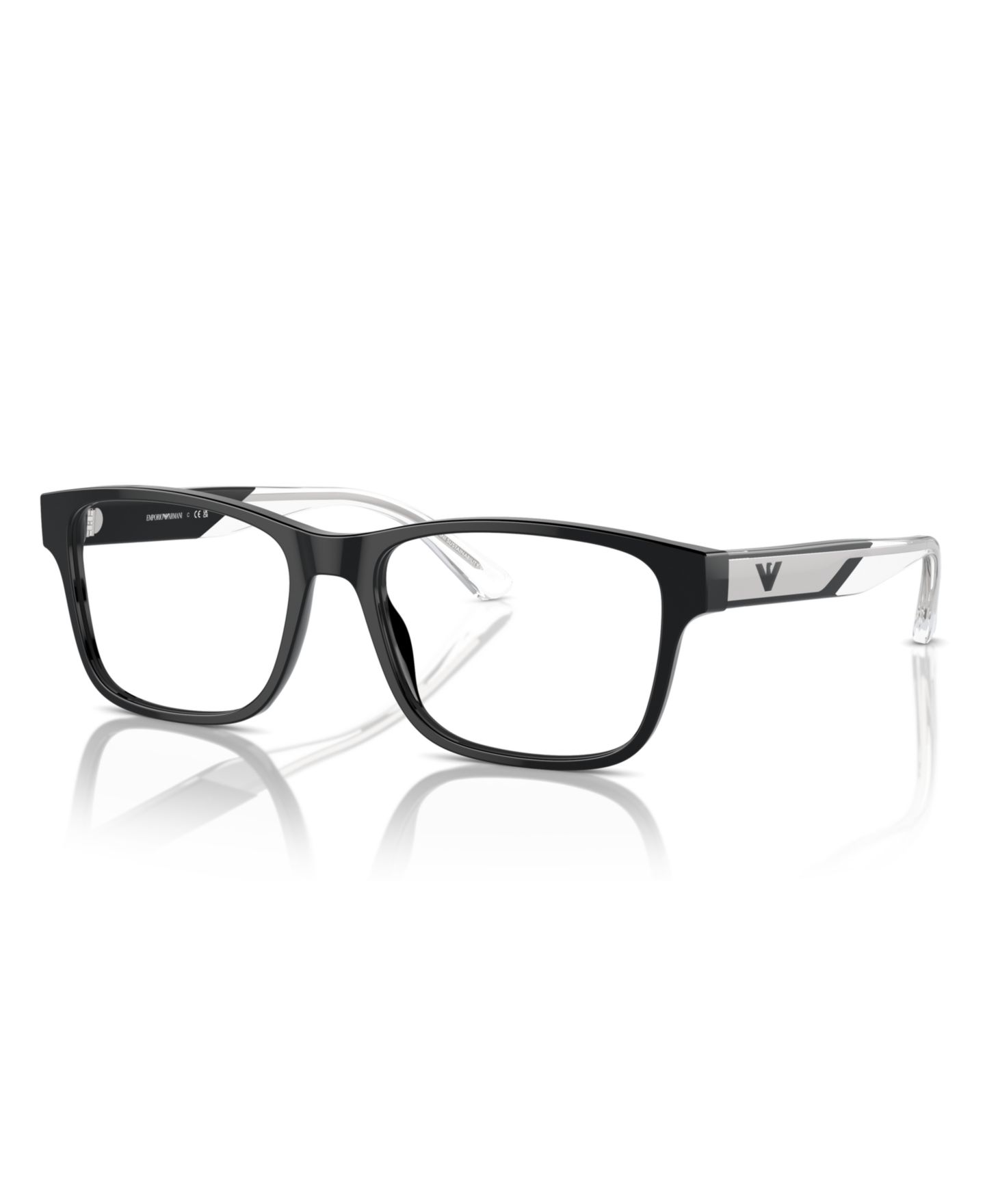 Мужские очки Emporio Armani Man Rectangle Plastic EA3239 Eyeglasses, цвет: Чёрный — фото 1