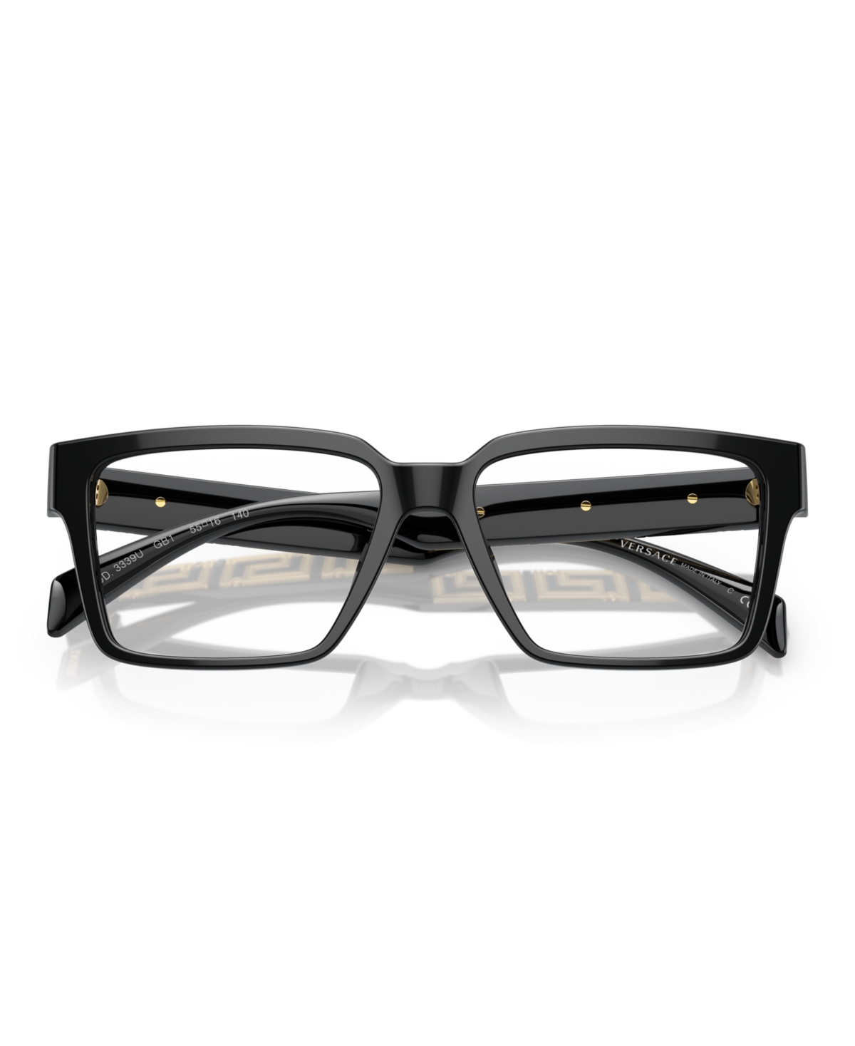 Versace Tortoiseshell-effect Square-frame Glasses In Black