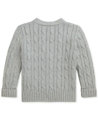 Polo Ralph Lauren Baby Cotton Cable-Knit Cardigan - Macy's