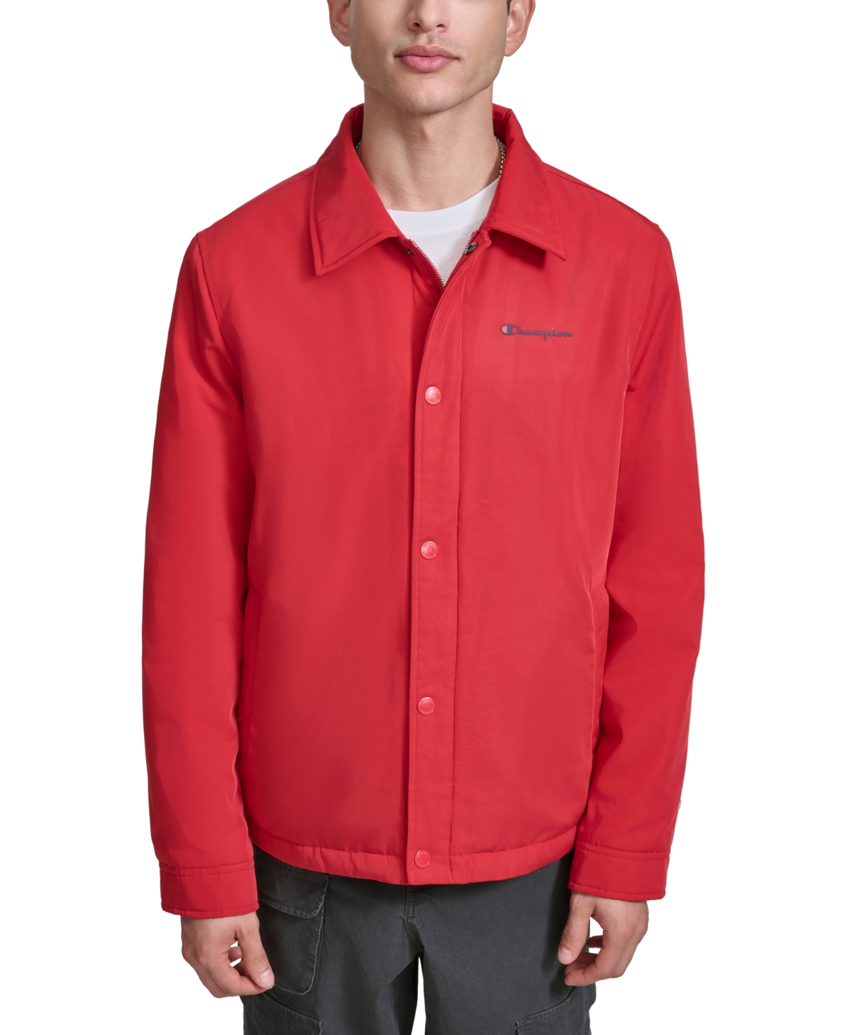 Champion Men's Classic Coaches Jacket In Chili Pepper