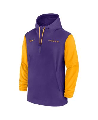 Men's Purple LSU Tigers 2024 Sideline Pregame Player Half-Zip Hoodie