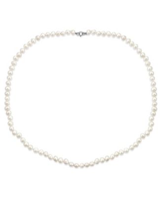 White Hand Knotted Freshwater Cultured Pearl Strand Necklace 18" Stretch Bracelet Ball Earrings 6MM 3PCS Jewelry Set