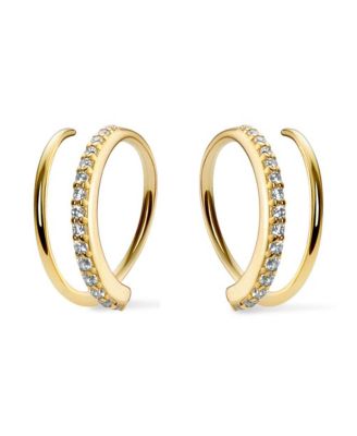 Double Hoop Earrings Harley Pave