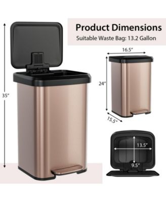 13.2 Gallon Step Trash Can with Soft Close Lid and Deodorizer Compartment