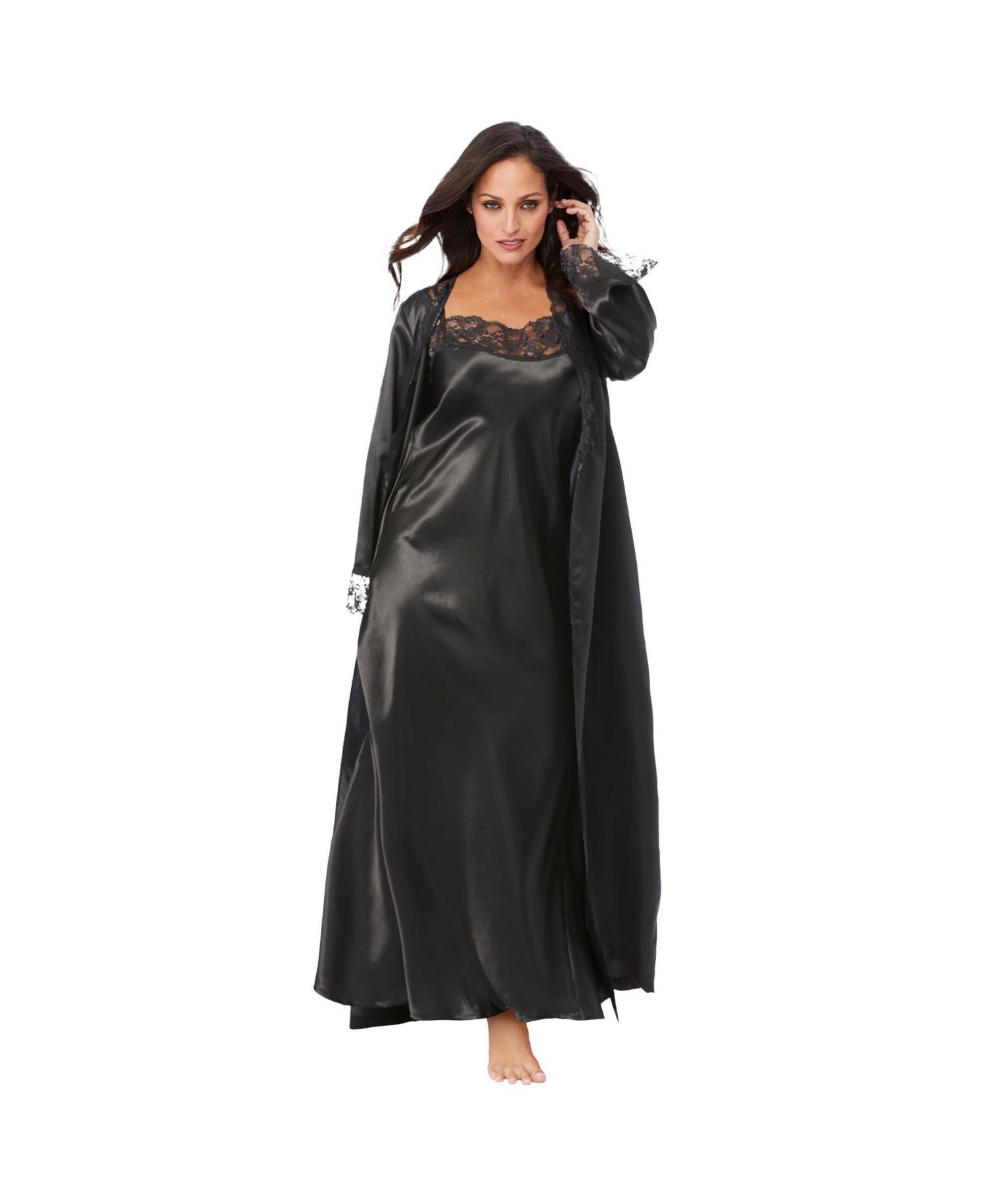 Women's The Luxe Satin Long Peignoir Set