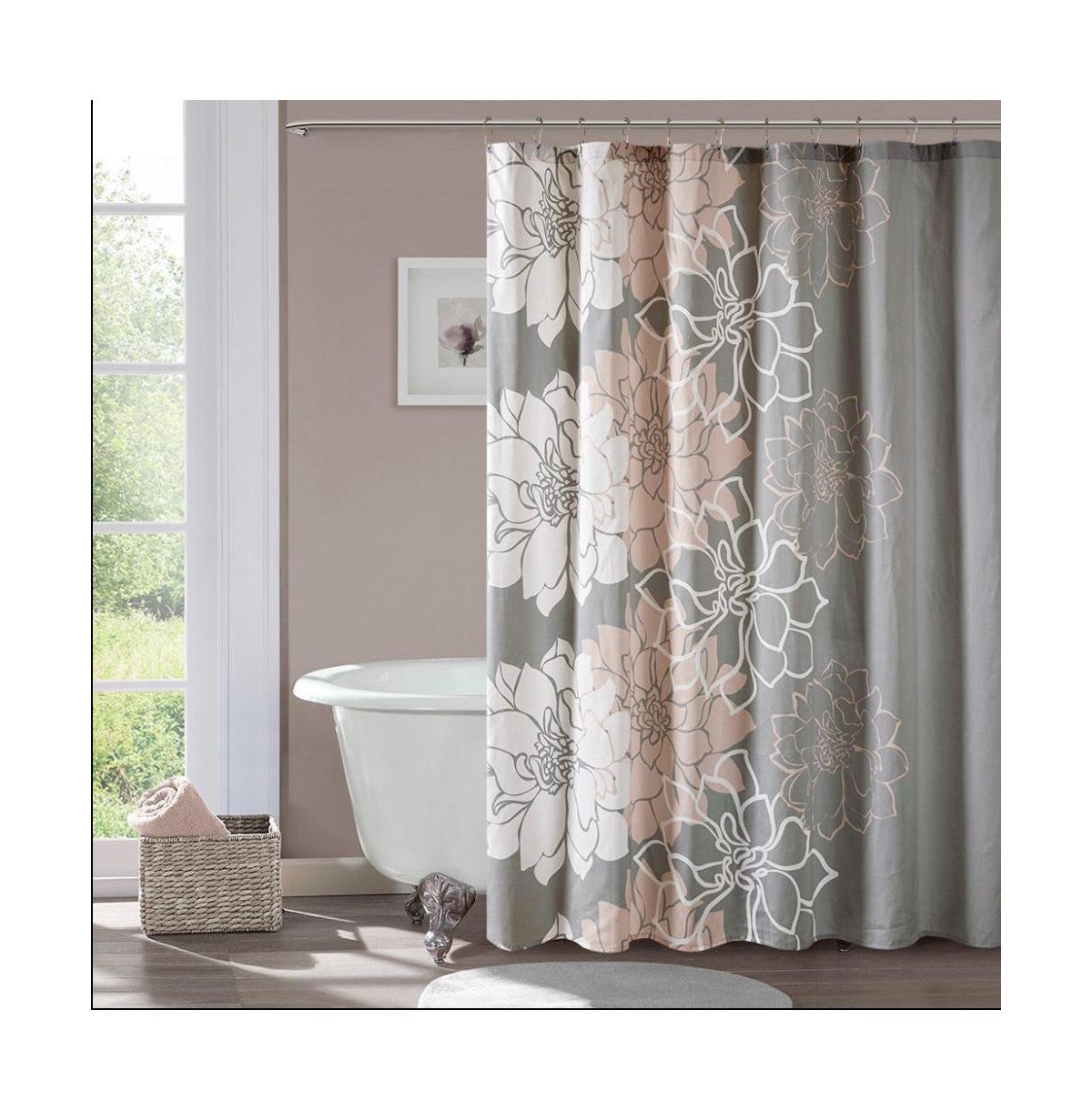 Home Outfitters Blush 100% Cotton Floral Printed Shower Curtain 72