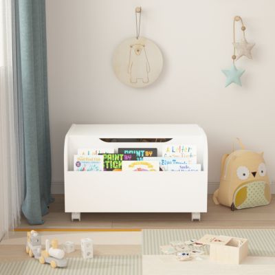 Spacious MDF Toy Box with Bookshelf for Toys, Books, Arts & Crafts