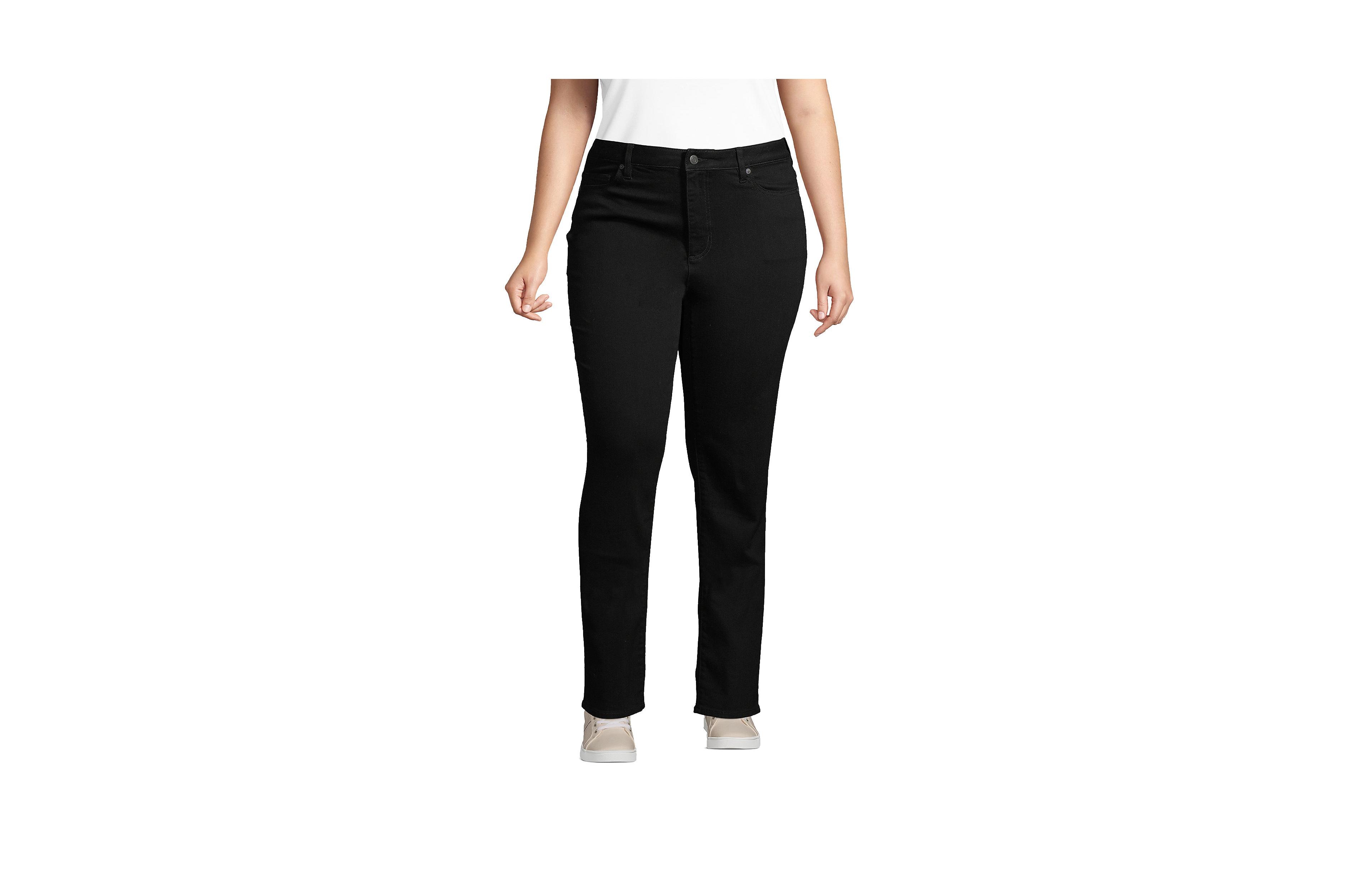 Lands' End Women's Mid Rise Straight Leg Jeans