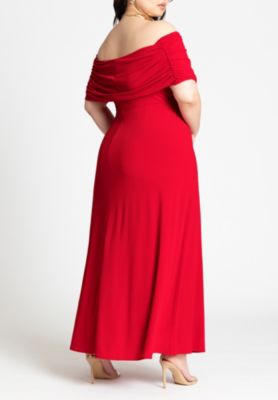 Women's Plus Size Off The Shoulder Maxi Dress