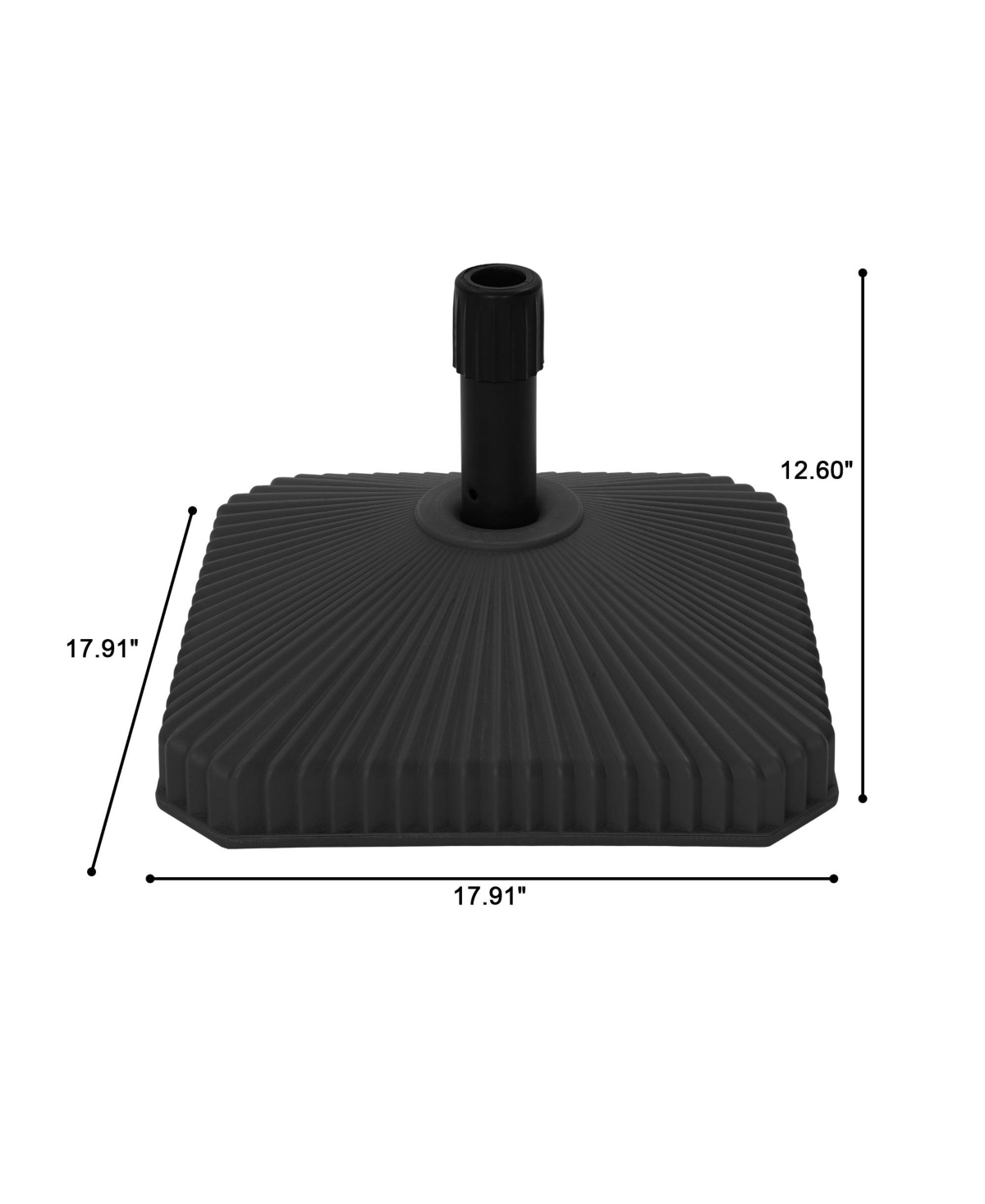 Mondawe lbs. Heavy-Duty Square Outdoor Patio Umbrella Base Can Be Filled with Water and Sand - Black