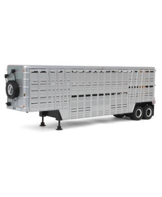 1/64 Silver Wilson Tandem-Axle 40ft Vintage Livestock Trailer Diecast