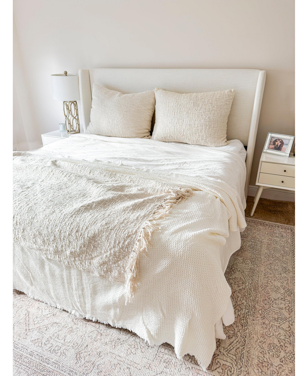 Anaya Home CottonBoucle Dutch Euro Pillow - White