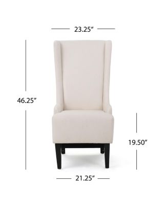 wood Upholstered High-Back Dining Chair with Birch Legs