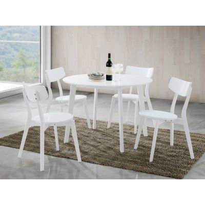 Streamdale  Furniture  Roma Contemporary White Round Dining Table