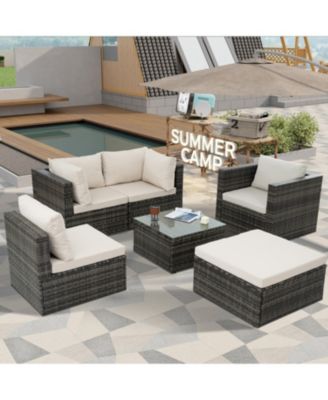Streamdale Premium Patio Furniture Set PE Wicker, Tempered Glass Table