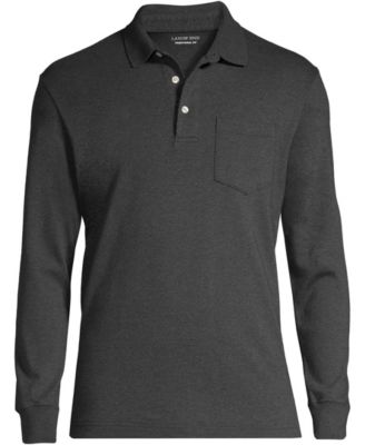 Big & Tall Long Sleeve Cotton Supima Polo Shirt with Pocket