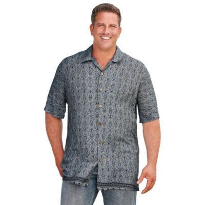 Big & Tall Printed Camp Shirt