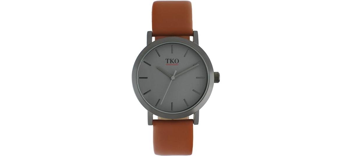 Men's Minimalist Miller Modern Traveler Watch with Genuine Leather Band - Brown