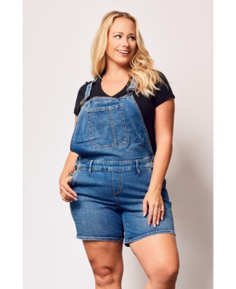 Женский комбинезон SLINK Jeans Plus Size Denim Short Overall, цвет: Genesis