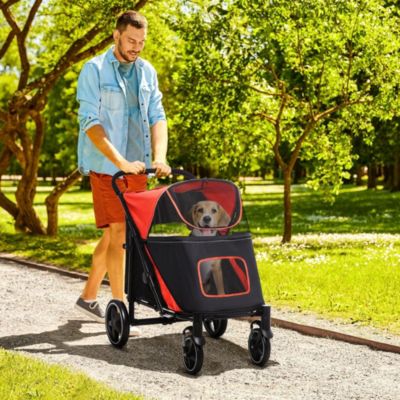 One-Click Foldable Dog Stroller for M L Dogs, Pet Stroller,