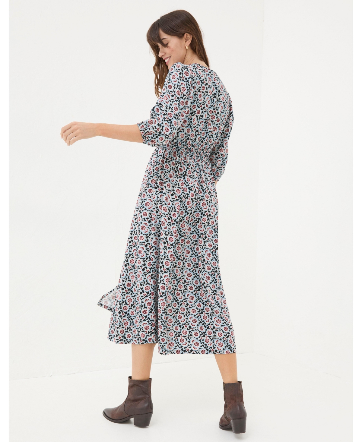 FatFace Women's Rene Wild Floral Midi Dress