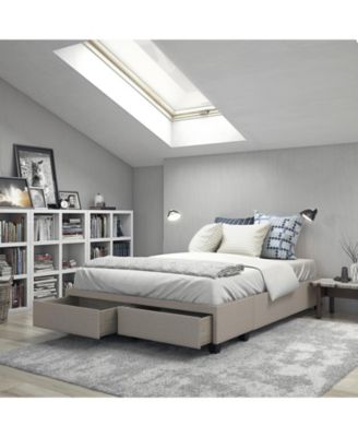 Full\Queen Size Upholstered Storage Platform Bed