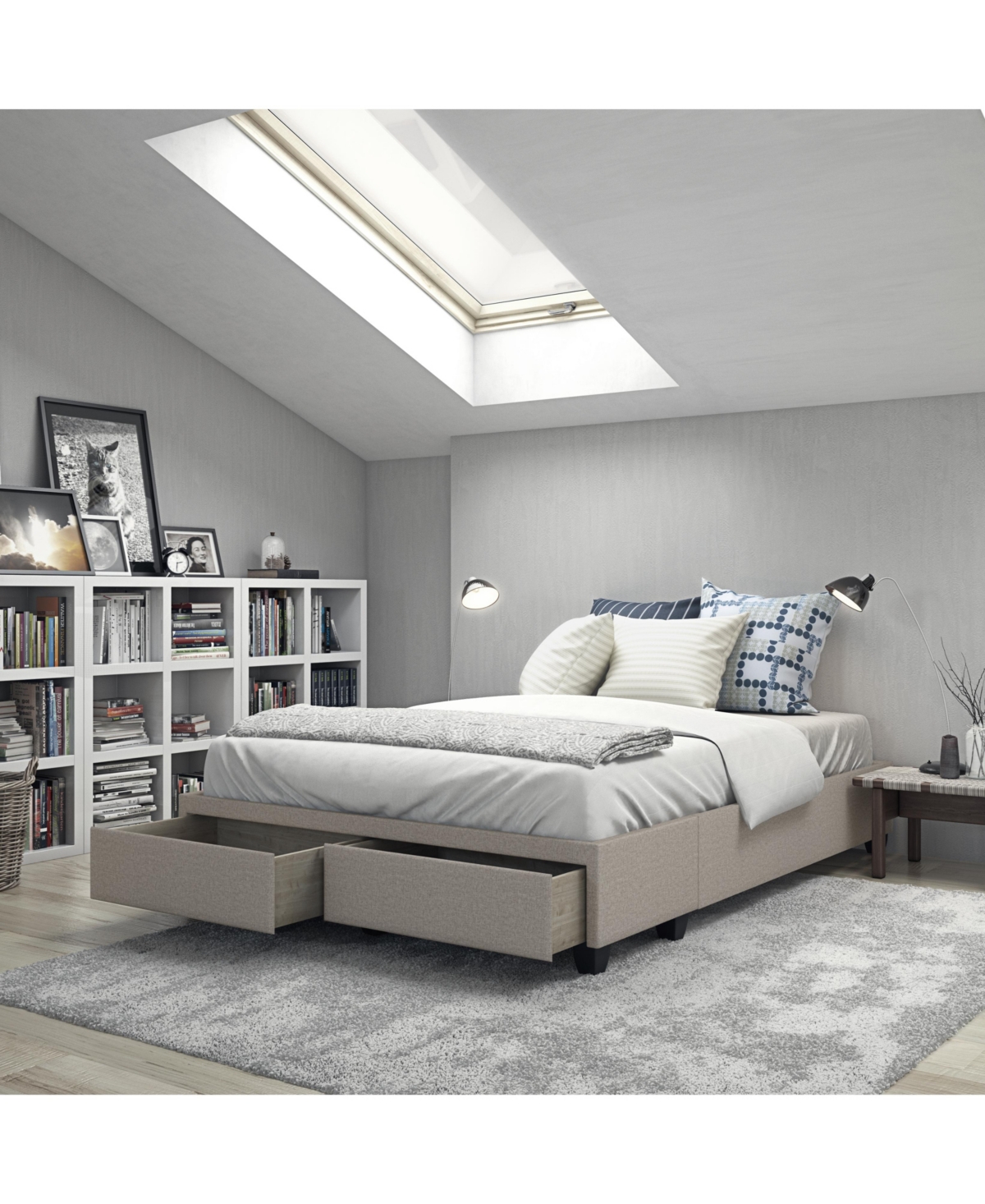 Boyd Sleep Boyd Modena Upholstered Platform Bed Frame with Storage Drawers