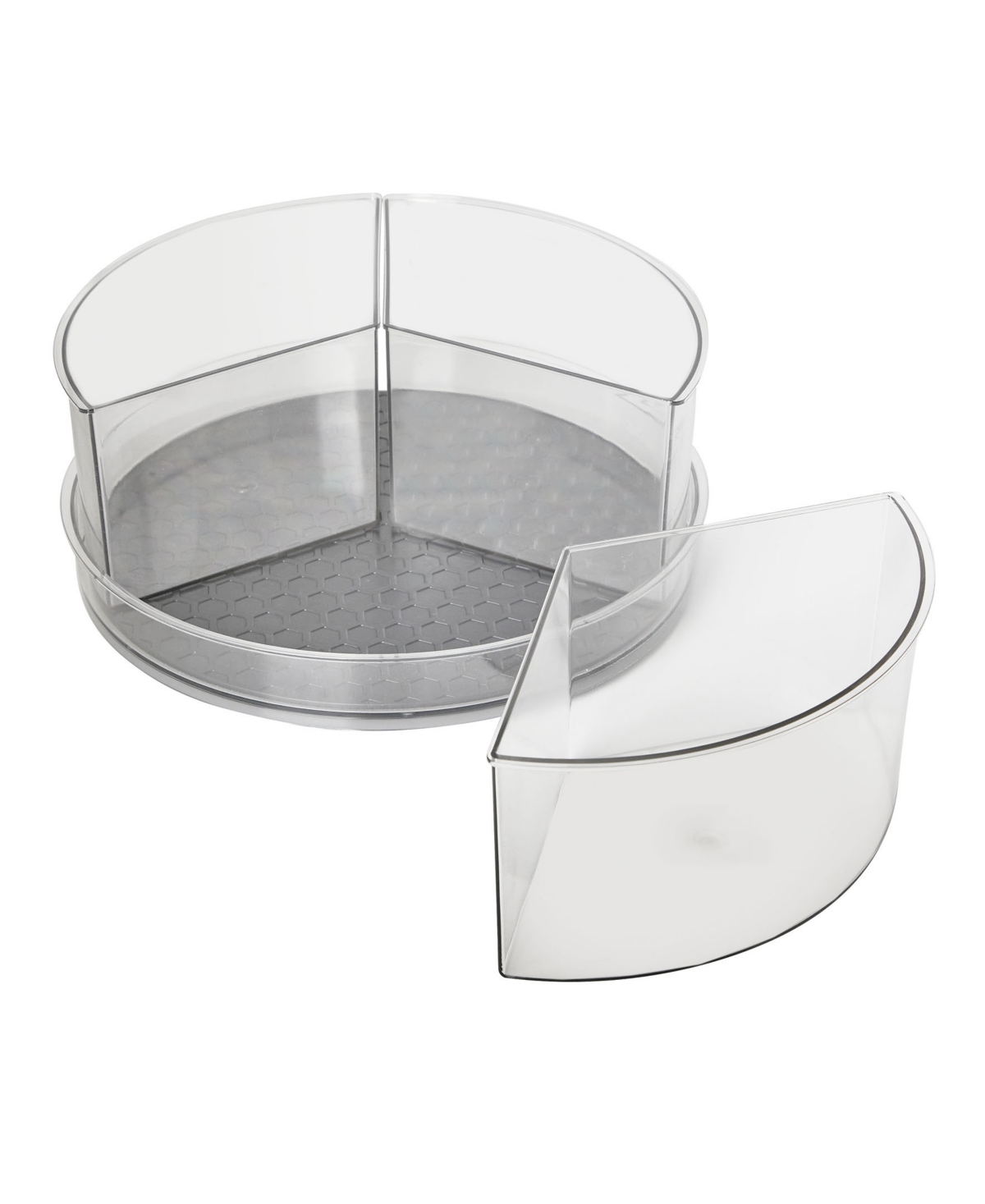 Tovolo Hexa 3 Part Lazy Susan With Removable Bins 11" In Gray