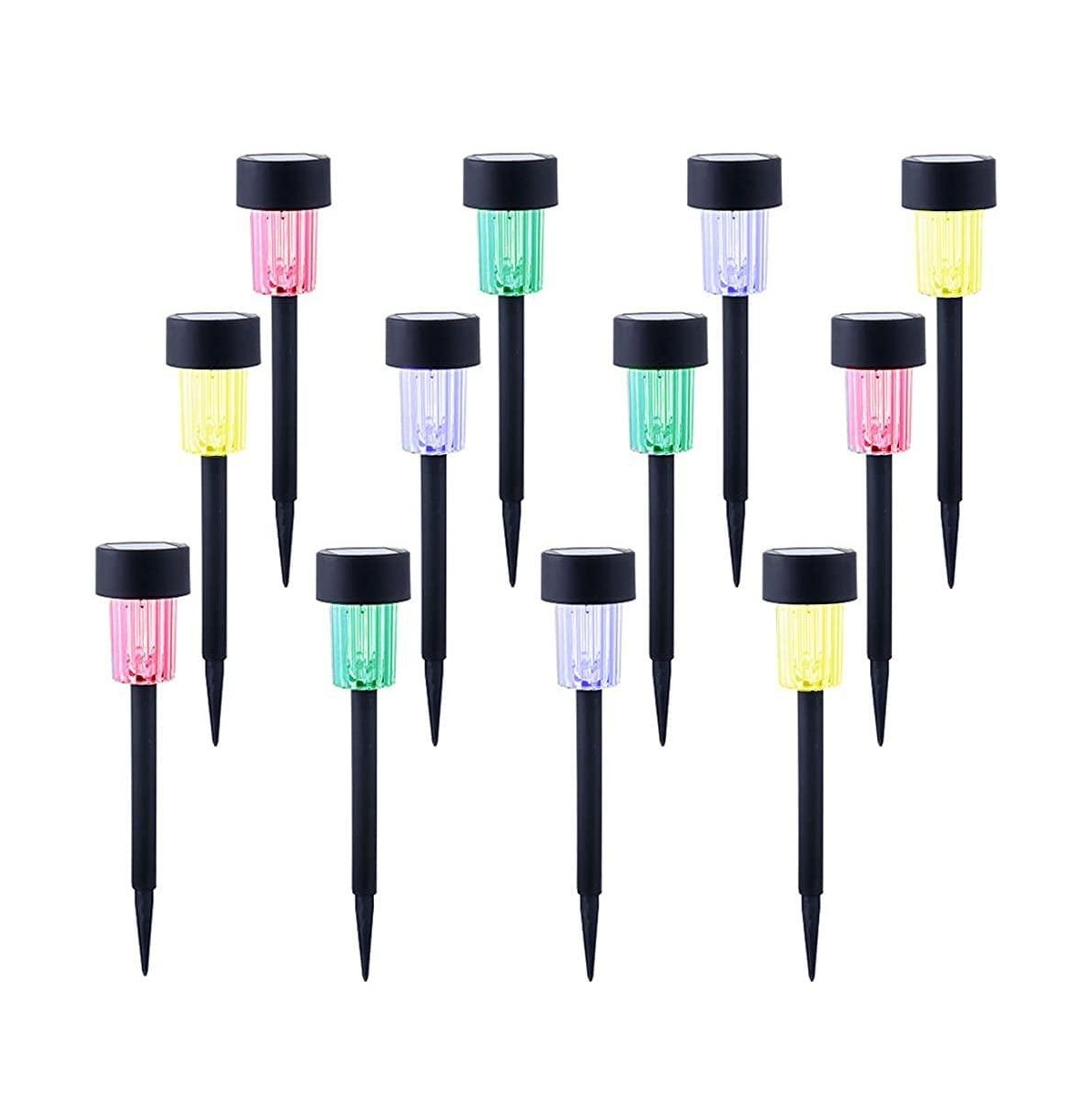 12-Pack Solar Outdoor Pathway Lights Weather Resistant for Lawn Patio Driveway - White