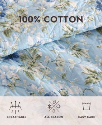 Peony Garden Reversible 3 Piece Quilt Set, King