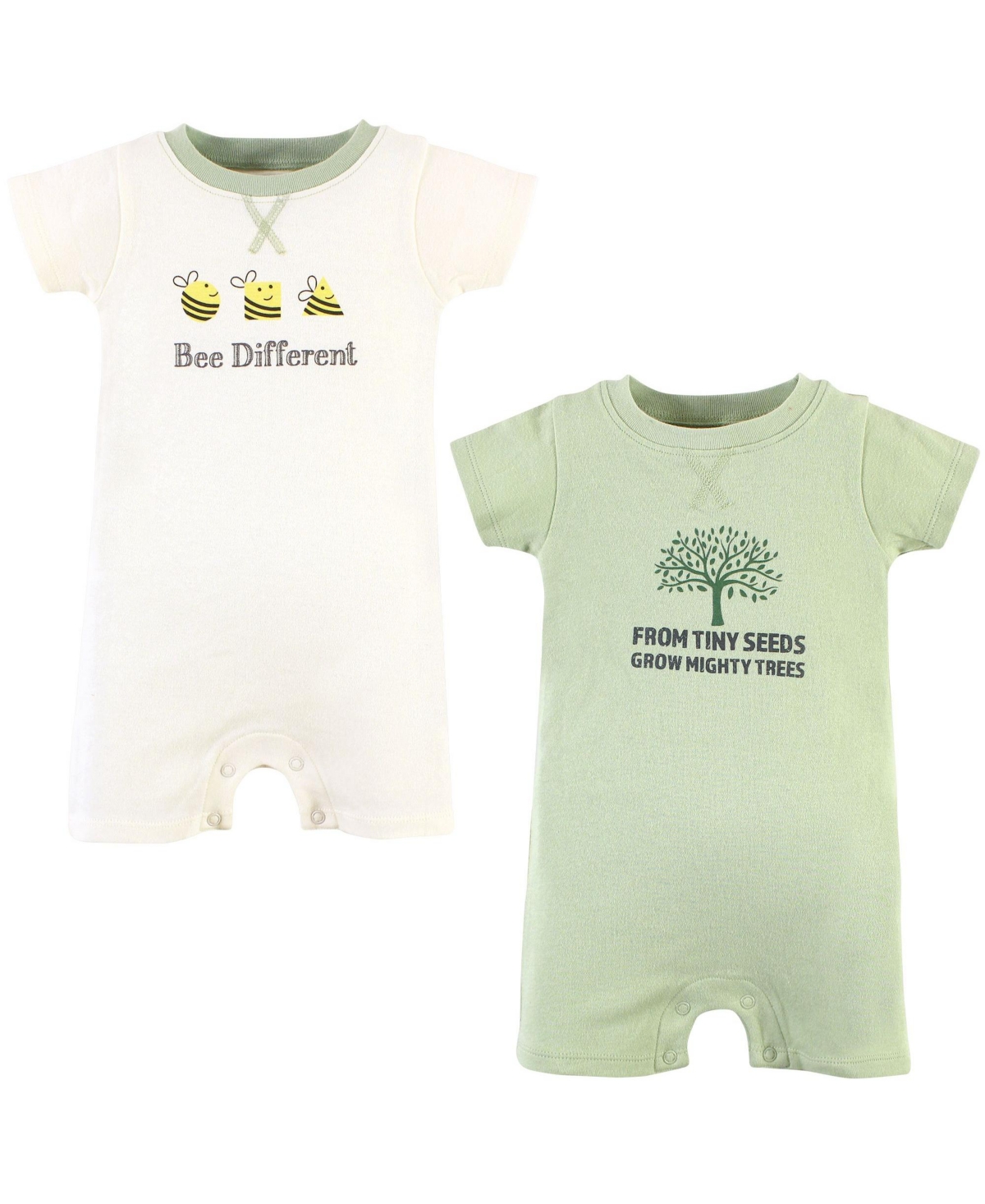 Touched by Nature Baby Boys Unisex 2 Pack of Natural Rompers