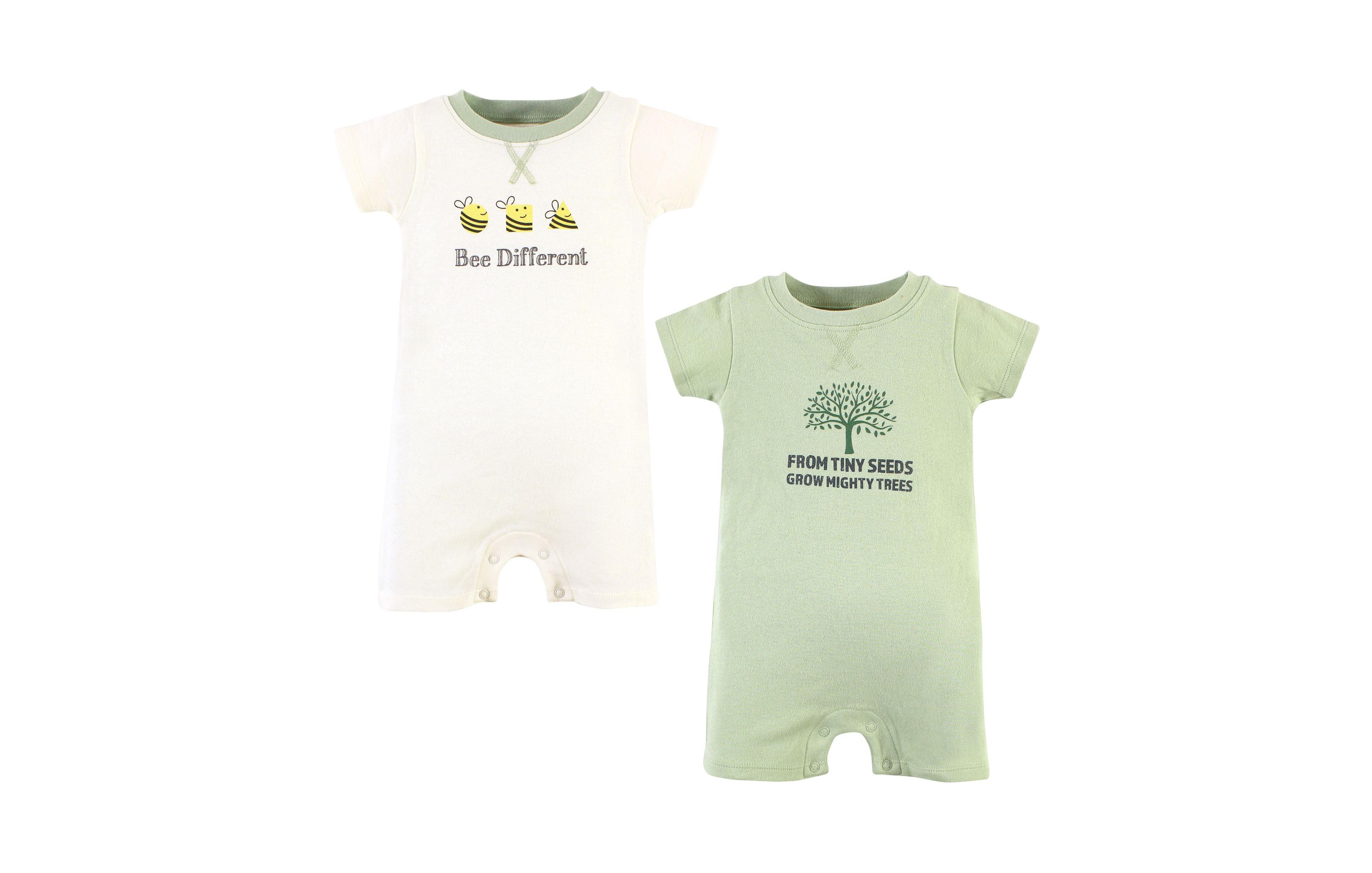 Touched by Nature Baby Boys Unisex 2 Pack of Natural Rompers