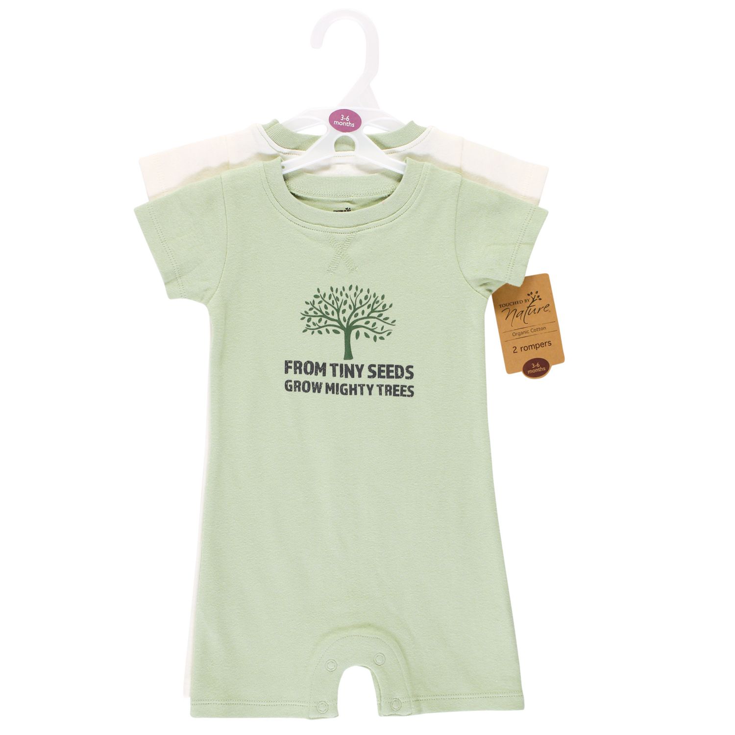 Baby Boys Unisex 2 Pack of Natural Rompers