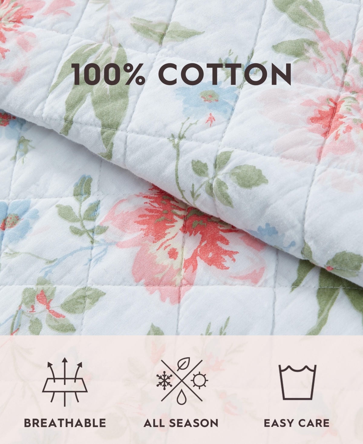 Laura Ashley Emilie Reversible Quilt Sets In Pink,blue