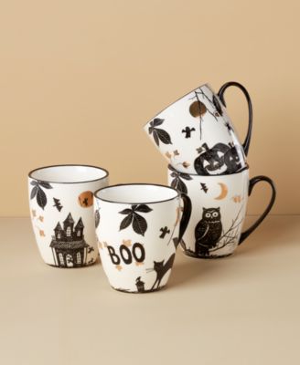 Assorted Haunted Halloween Mugs, Set of 4