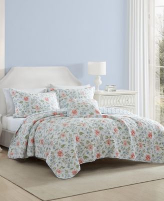 Laura Ashley Emilie Reversible 4 Piece Quilt Set, King