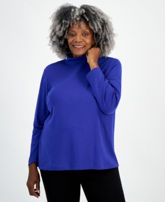 Style & Co - Plus Size Solid Essentials Mock-Neck Top
