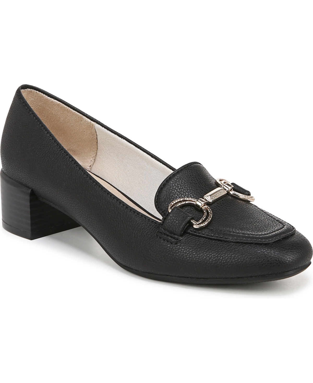 LIFESTRIDE BLISS SLIP ON BLOCK HEEL LOAFERS 